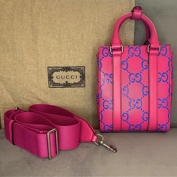 NWT Gucci GG Embossed Perforated Leather Tote Bag - Picture 5 of 6